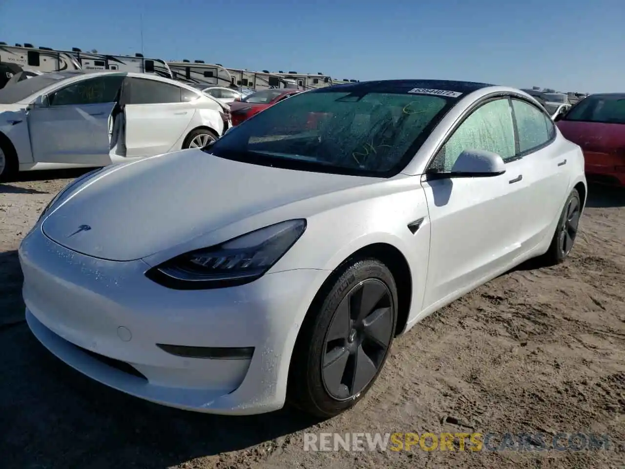 2 Photograph of a damaged car 5YJ3E1EB6MF859129 TESLA MODEL 3 2021