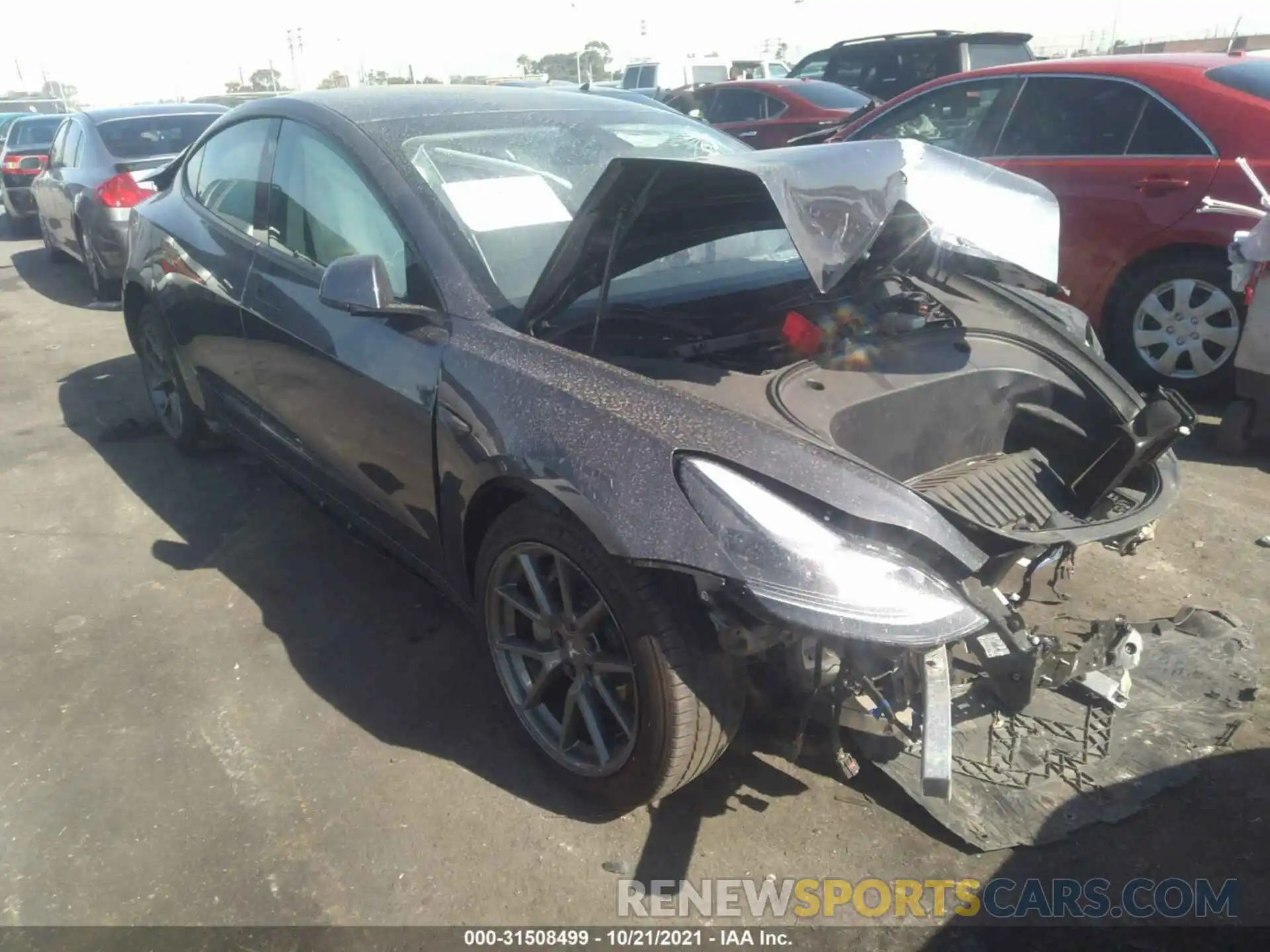 1 Photograph of a damaged car 5YJ3E1EB6MF868512 TESLA MODEL 3 2021