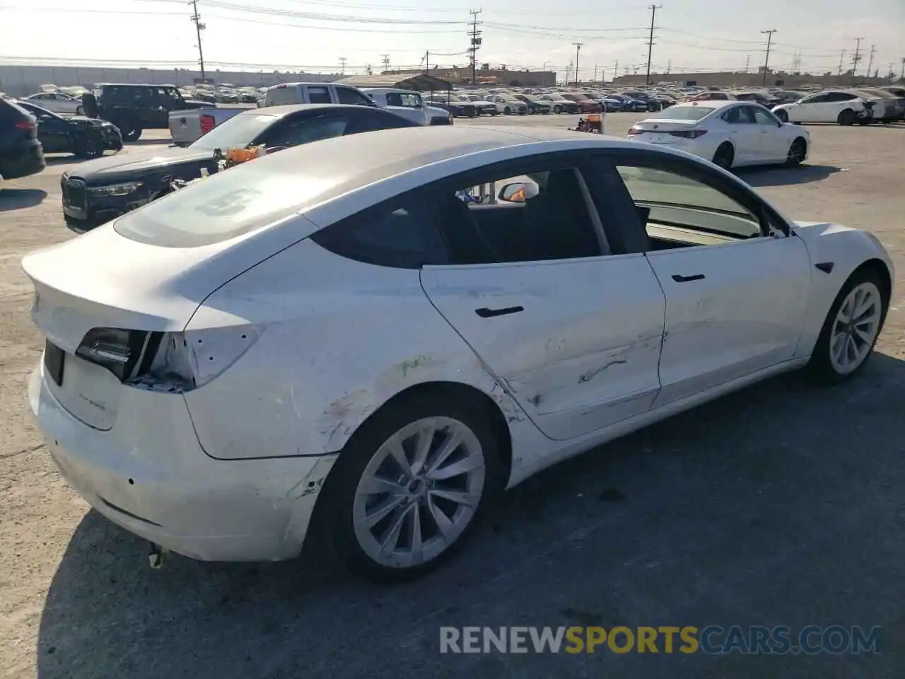 3 Photograph of a damaged car 5YJ3E1EB6MF877453 TESLA MODEL 3 2021