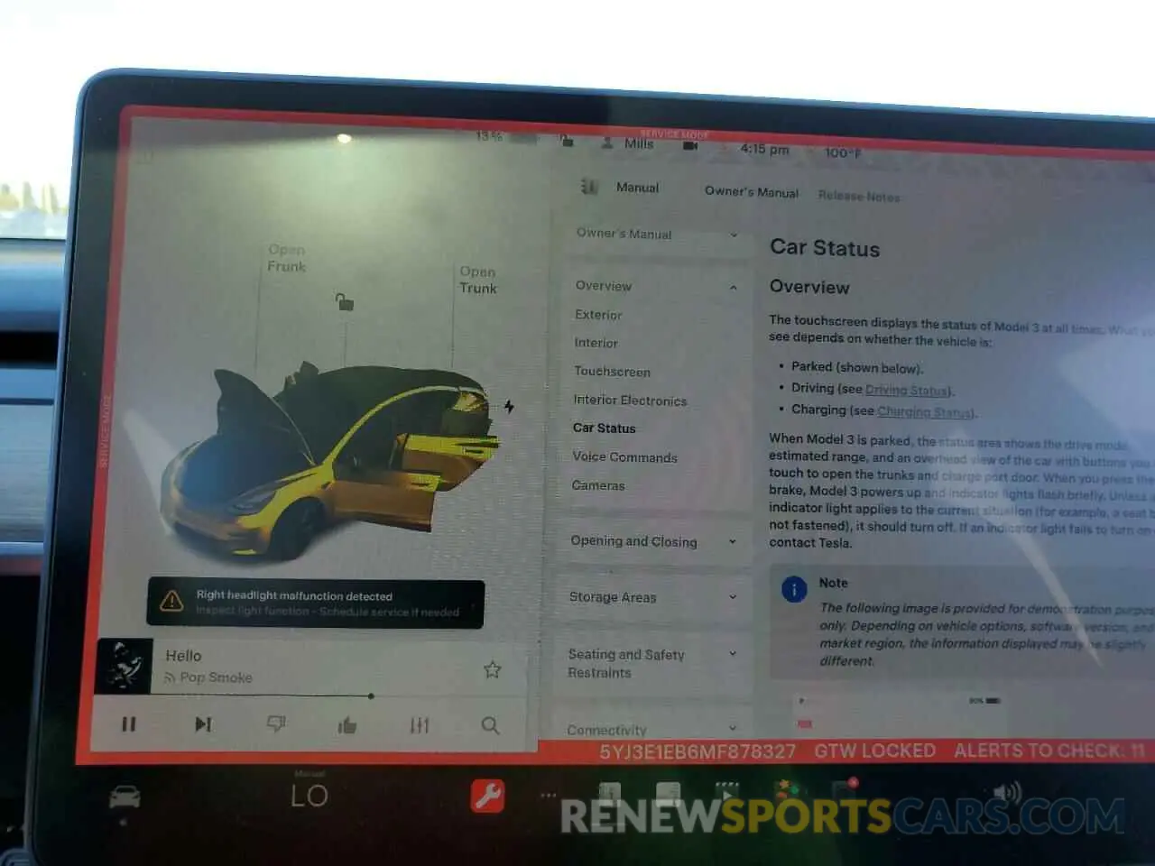 9 Photograph of a damaged car 5YJ3E1EB6MF878327 TESLA MODEL 3 2021