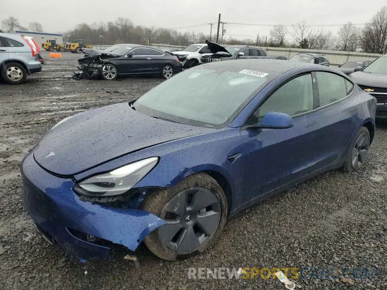 1 Photograph of a damaged car 5YJ3E1EB6MF923931 TESLA MODEL 3 2021