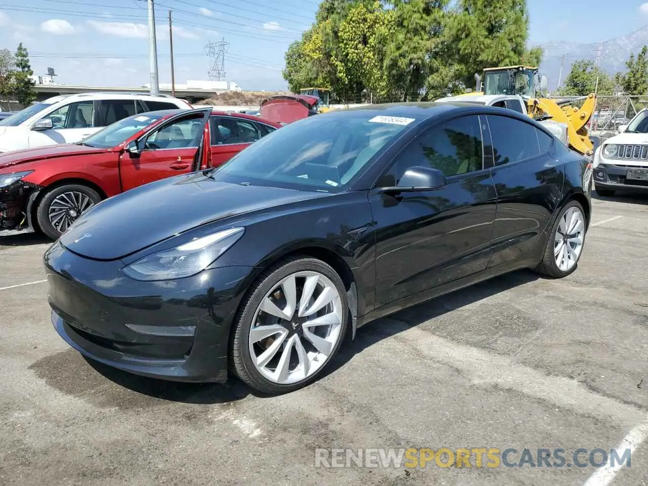1 Photograph of a damaged car 5YJ3E1EB6MF926943 TESLA MODEL 3 2021