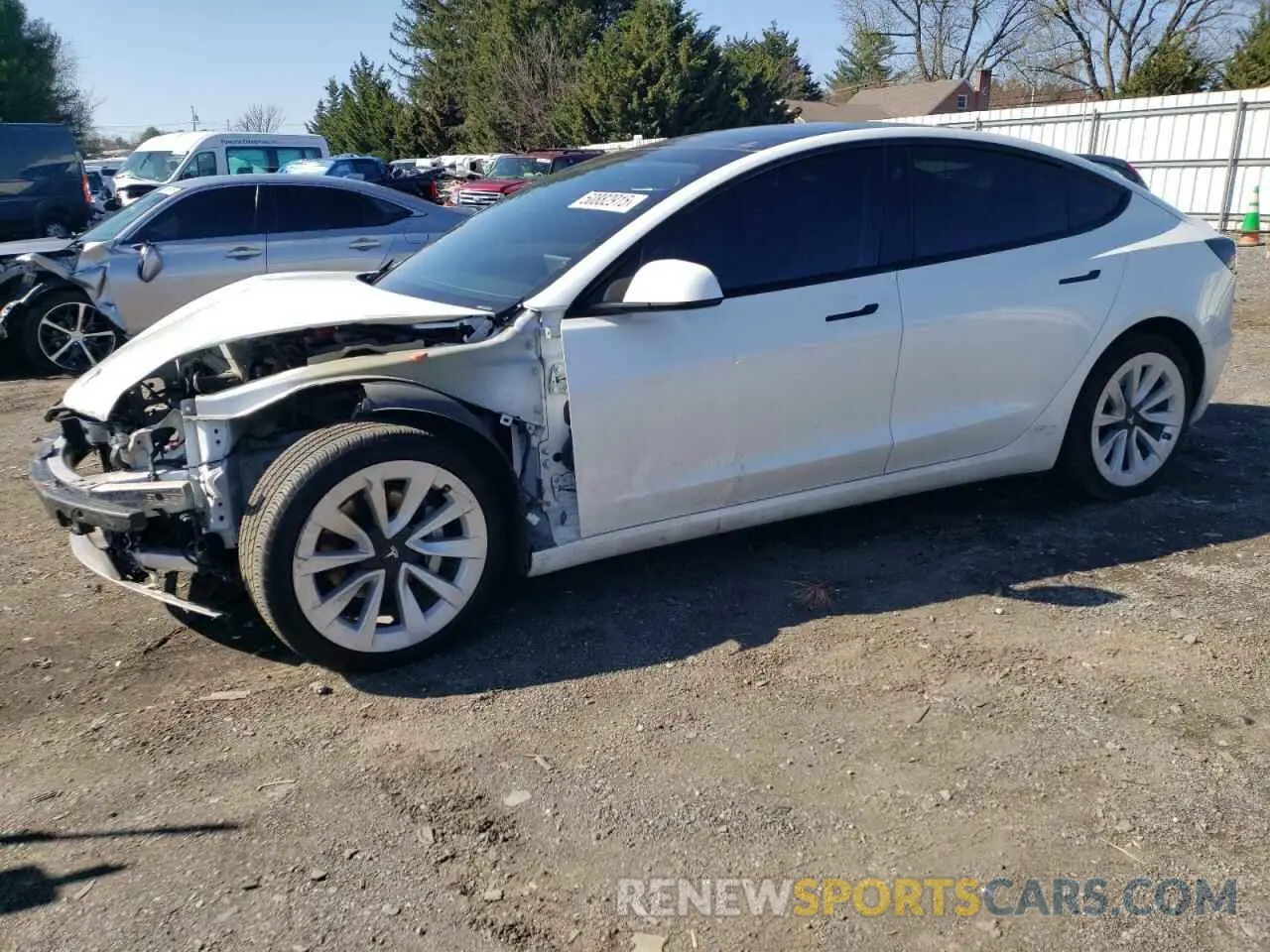 1 Photograph of a damaged car 5YJ3E1EB6MF980503 TESLA MODEL 3 2021