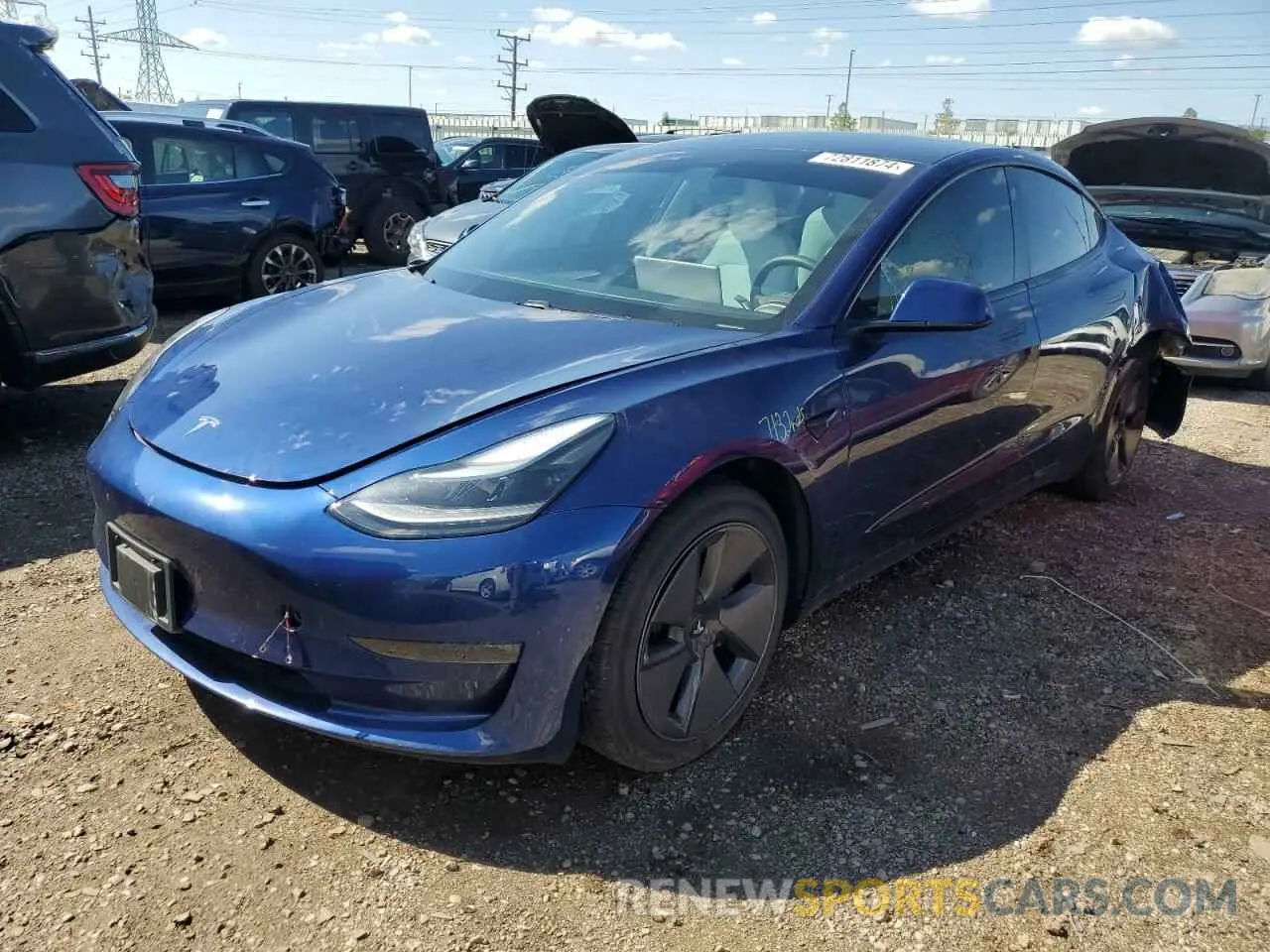 1 Photograph of a damaged car 5YJ3E1EB6MF980601 TESLA MODEL 3 2021