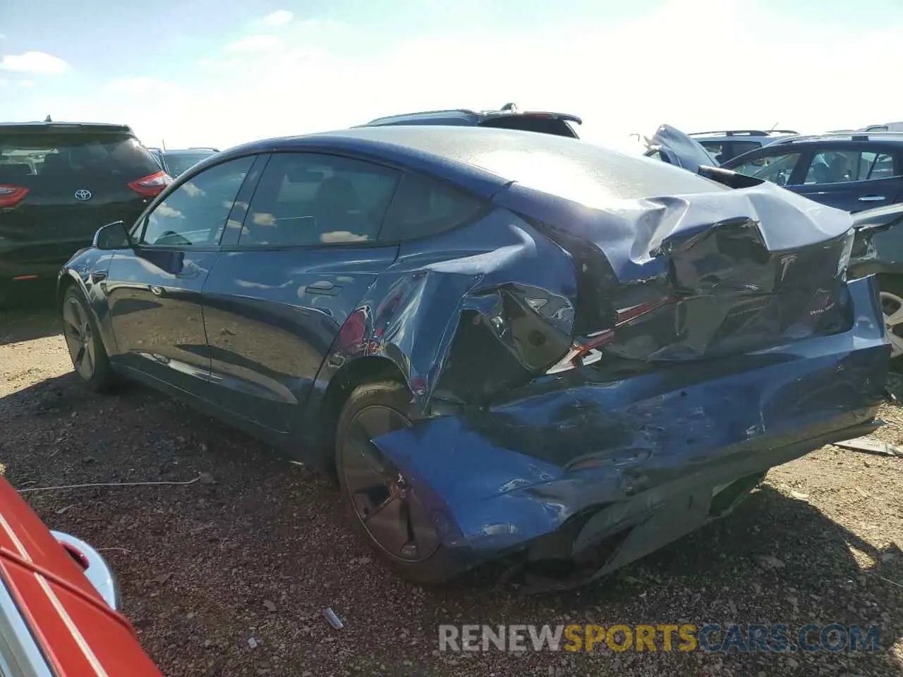 2 Photograph of a damaged car 5YJ3E1EB6MF980601 TESLA MODEL 3 2021