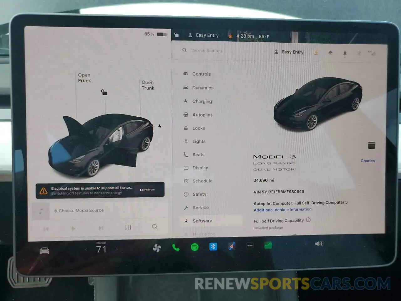 9 Photograph of a damaged car 5YJ3E1EB6MF980646 TESLA MODEL 3 2021