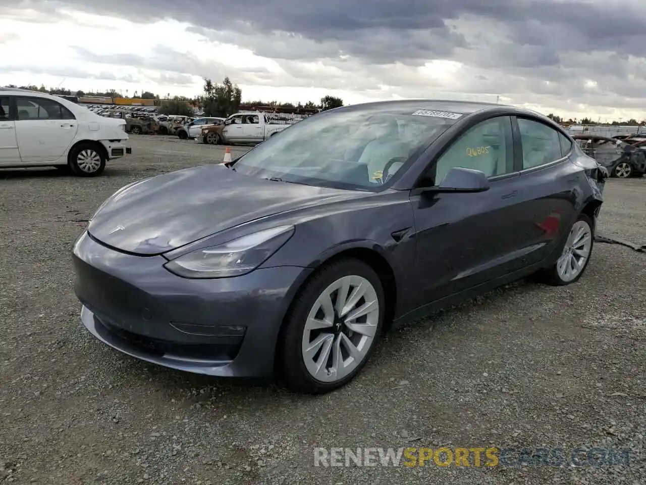 2 Photograph of a damaged car 5YJ3E1EB6MF980694 TESLA MODEL 3 2021