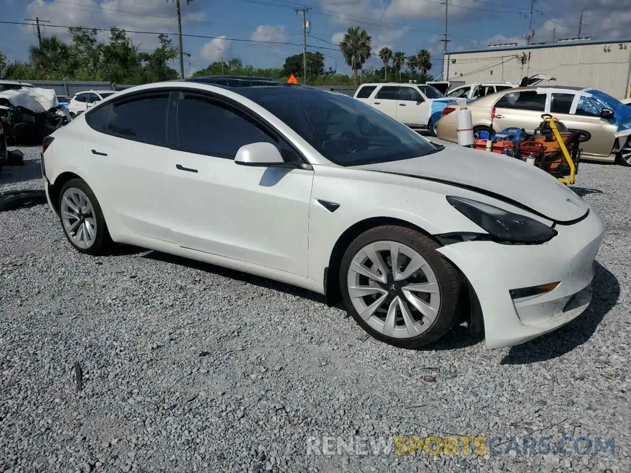 4 Photograph of a damaged car 5YJ3E1EB7MF049668 TESLA MODEL 3 2021