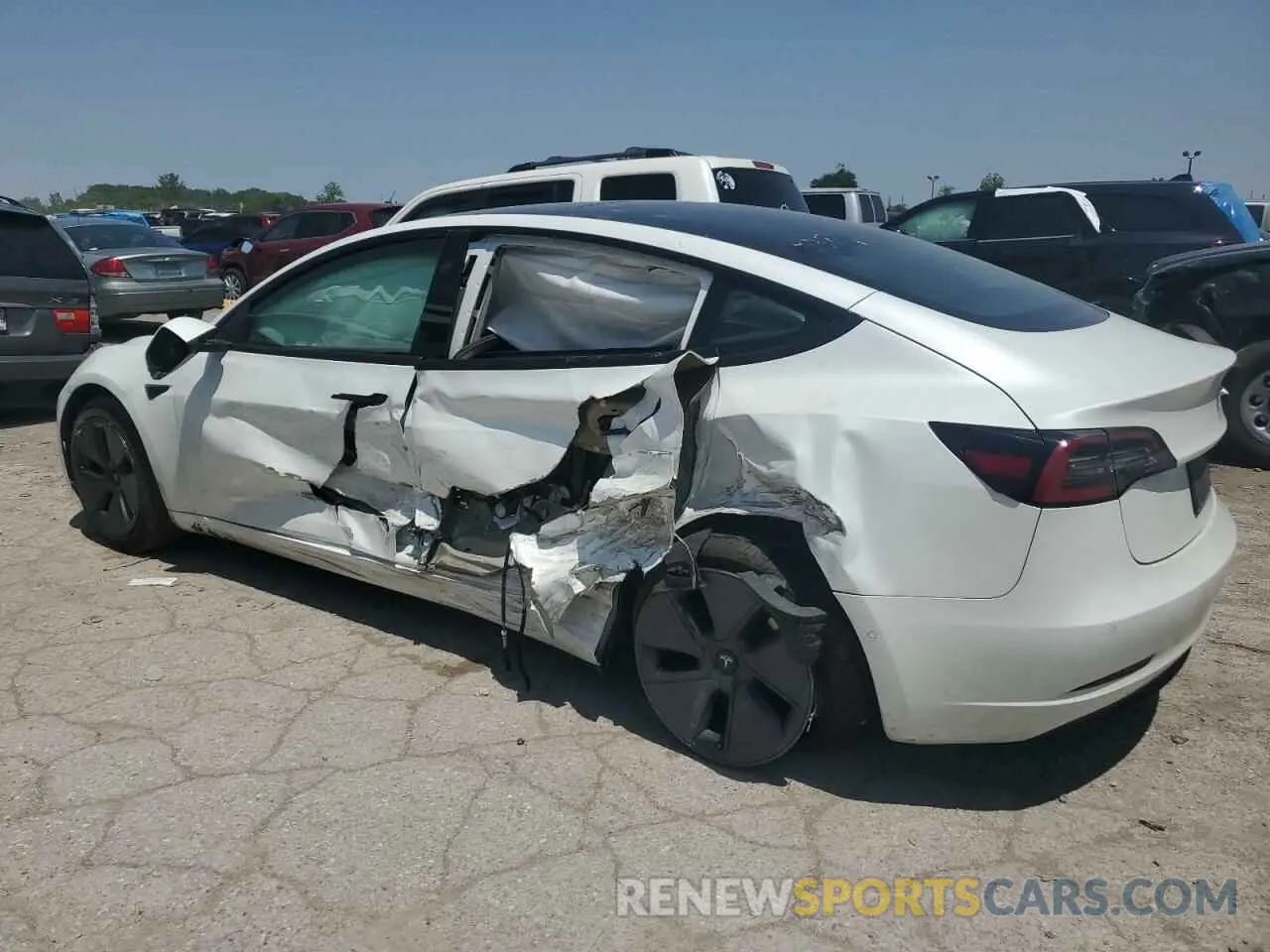 2 Photograph of a damaged car 5YJ3E1EB7MF050349 TESLA MODEL 3 2021