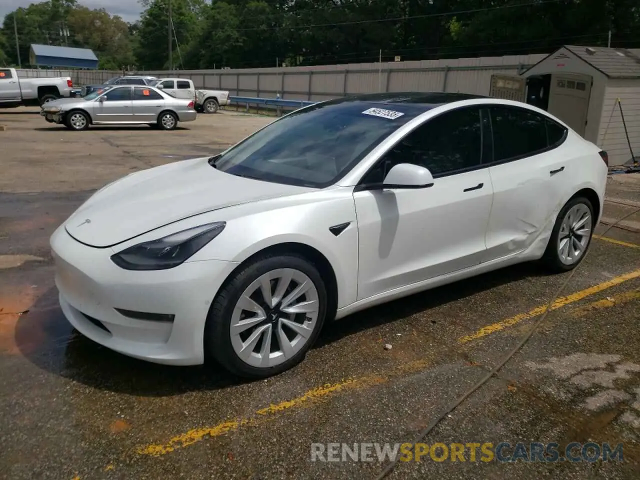 1 Photograph of a damaged car 5YJ3E1EB7MF055714 TESLA MODEL 3 2021