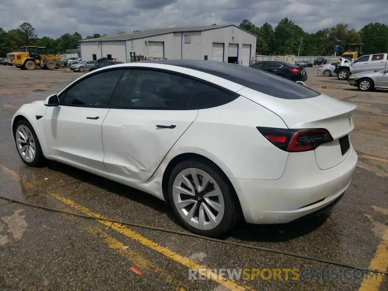 2 Photograph of a damaged car 5YJ3E1EB7MF055714 TESLA MODEL 3 2021
