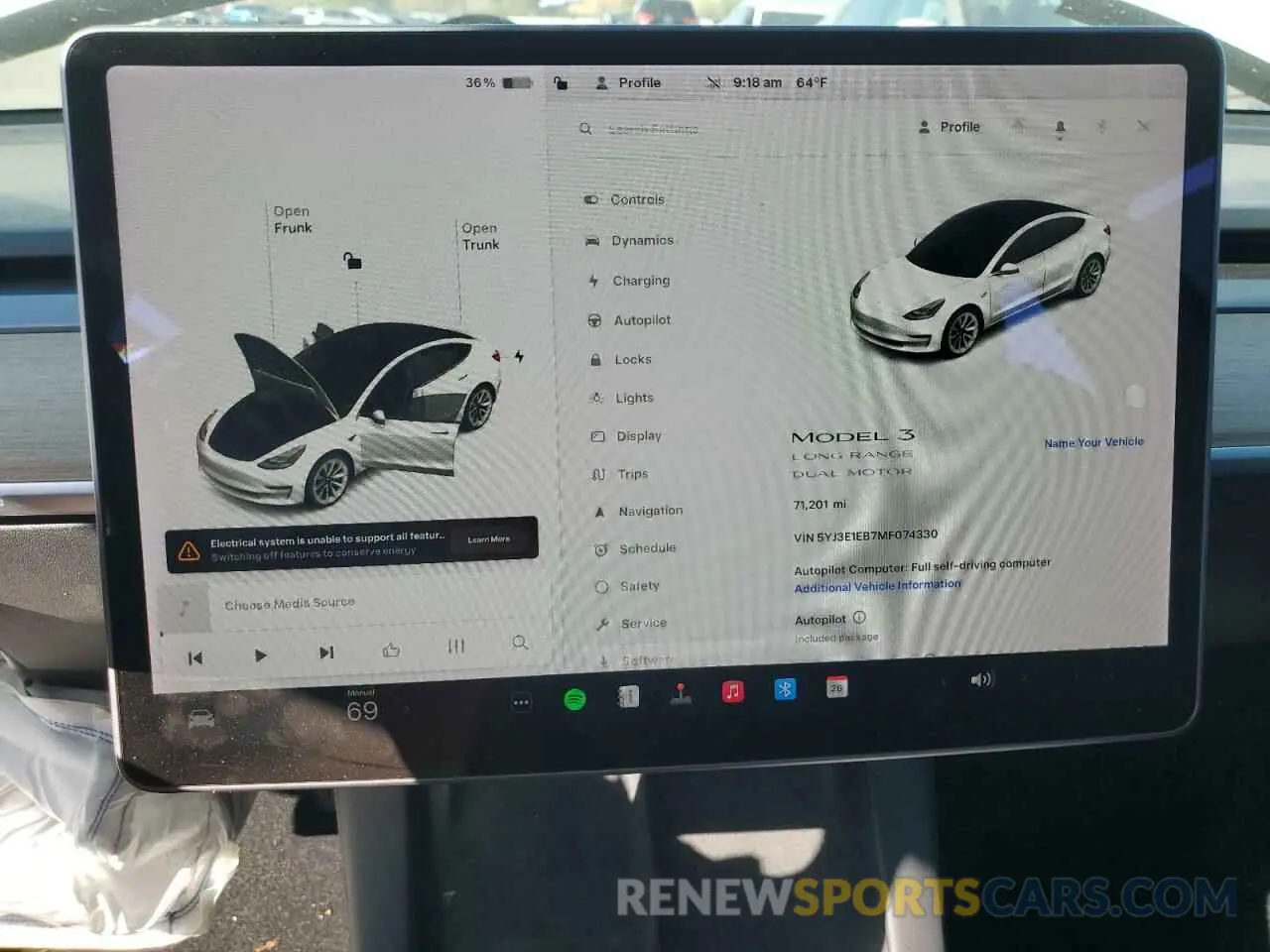 9 Photograph of a damaged car 5YJ3E1EB7MF074330 TESLA MODEL 3 2021