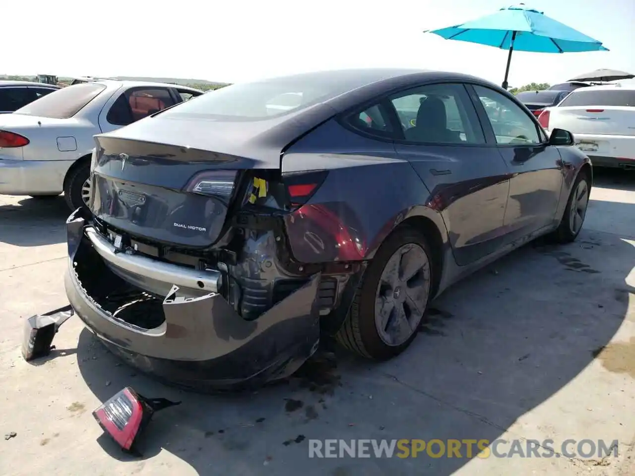 4 Photograph of a damaged car 5YJ3E1EB7MF097199 TESLA MODEL 3 2021