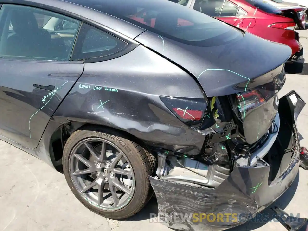 9 Photograph of a damaged car 5YJ3E1EB7MF097199 TESLA MODEL 3 2021