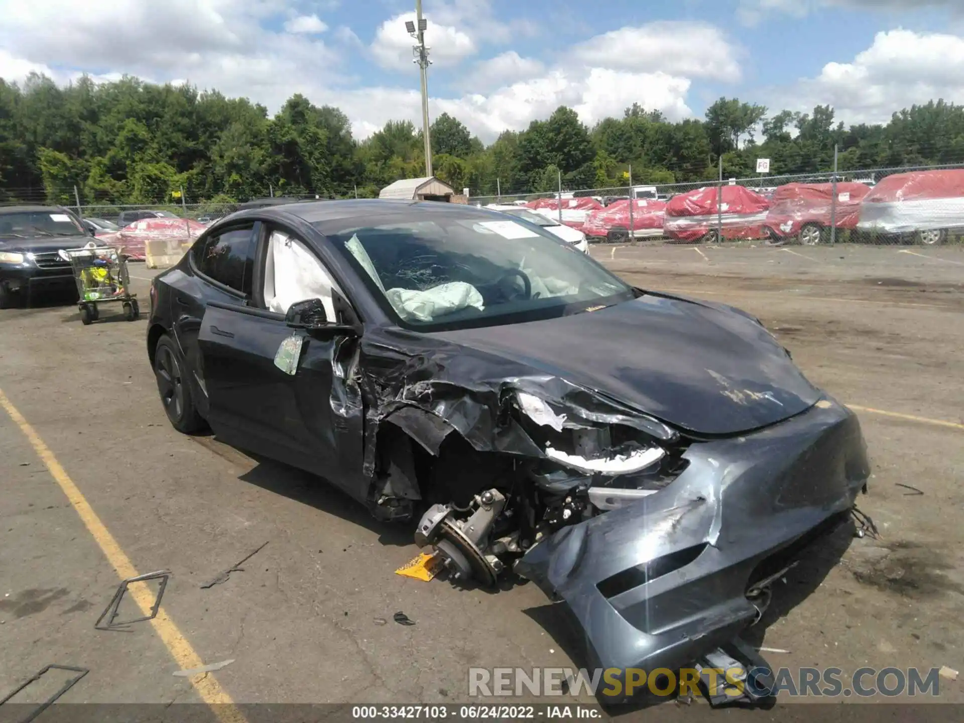 1 Photograph of a damaged car 5YJ3E1EB7MF848107 TESLA MODEL 3 2021