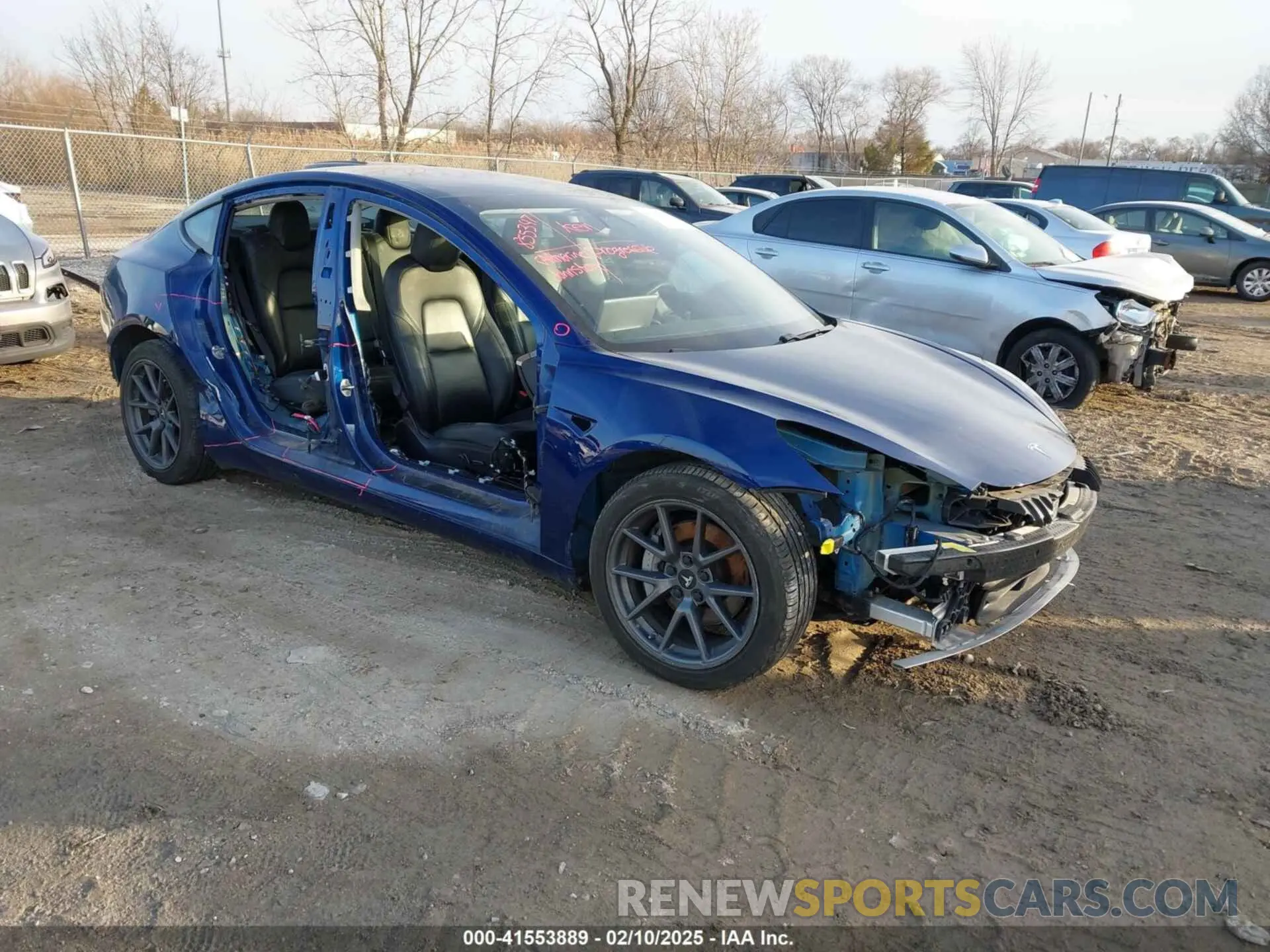 1 Photograph of a damaged car 5YJ3E1EB7MF855347 TESLA MODEL 3 2021