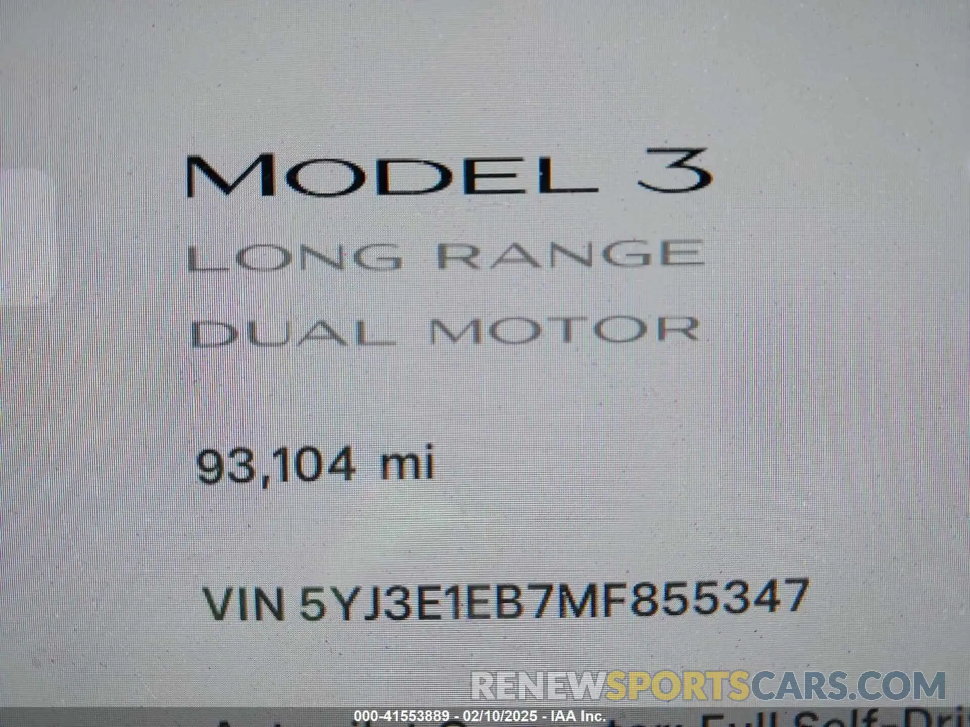 7 Photograph of a damaged car 5YJ3E1EB7MF855347 TESLA MODEL 3 2021