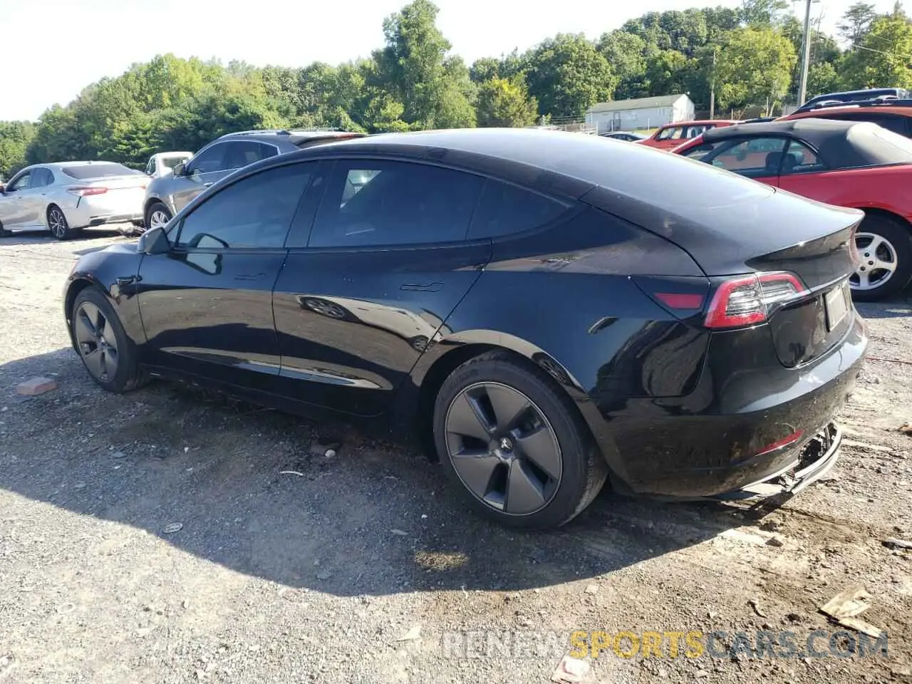 2 Photograph of a damaged car 5YJ3E1EB7MF858748 TESLA MODEL 3 2021