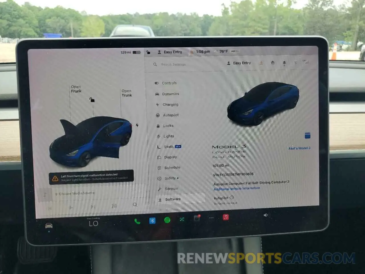 9 Photograph of a damaged car 5YJ3E1EB7MF906605 TESLA MODEL 3 2021