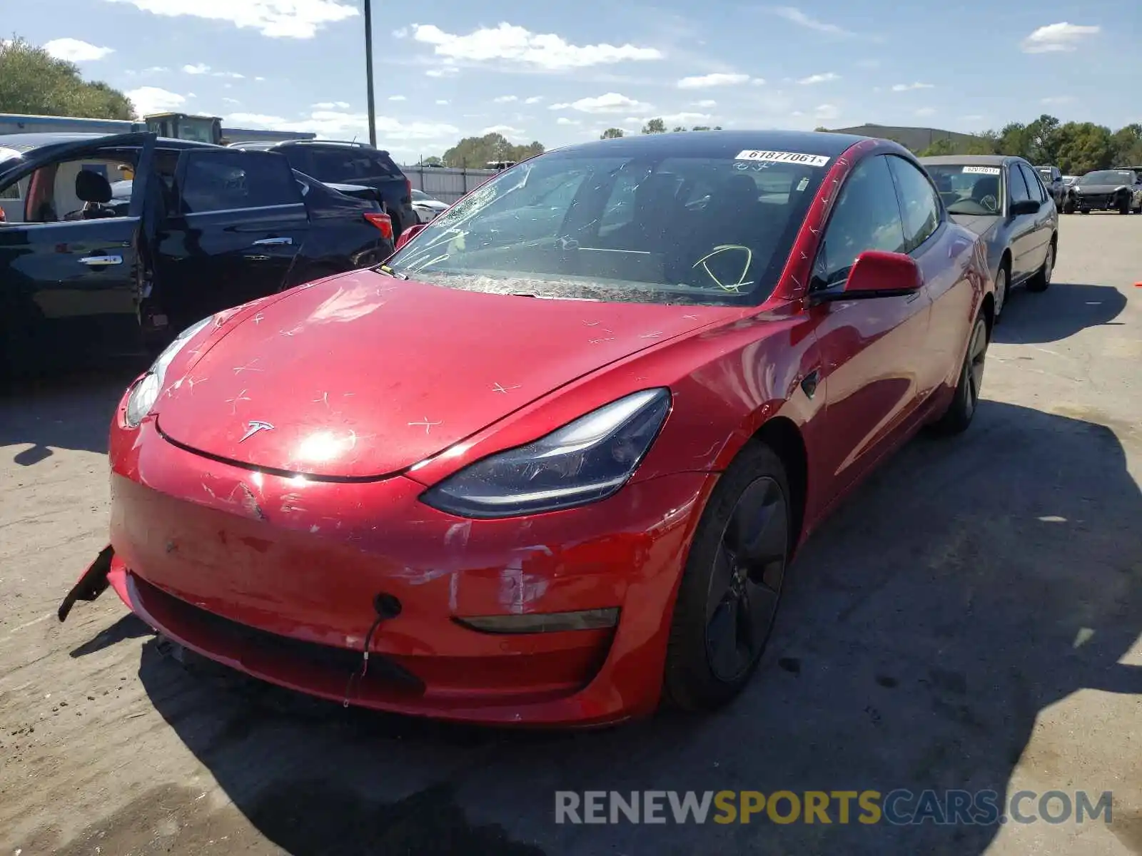 2 Photograph of a damaged car 5YJ3E1EB7MF924392 TESLA MODEL 3 2021