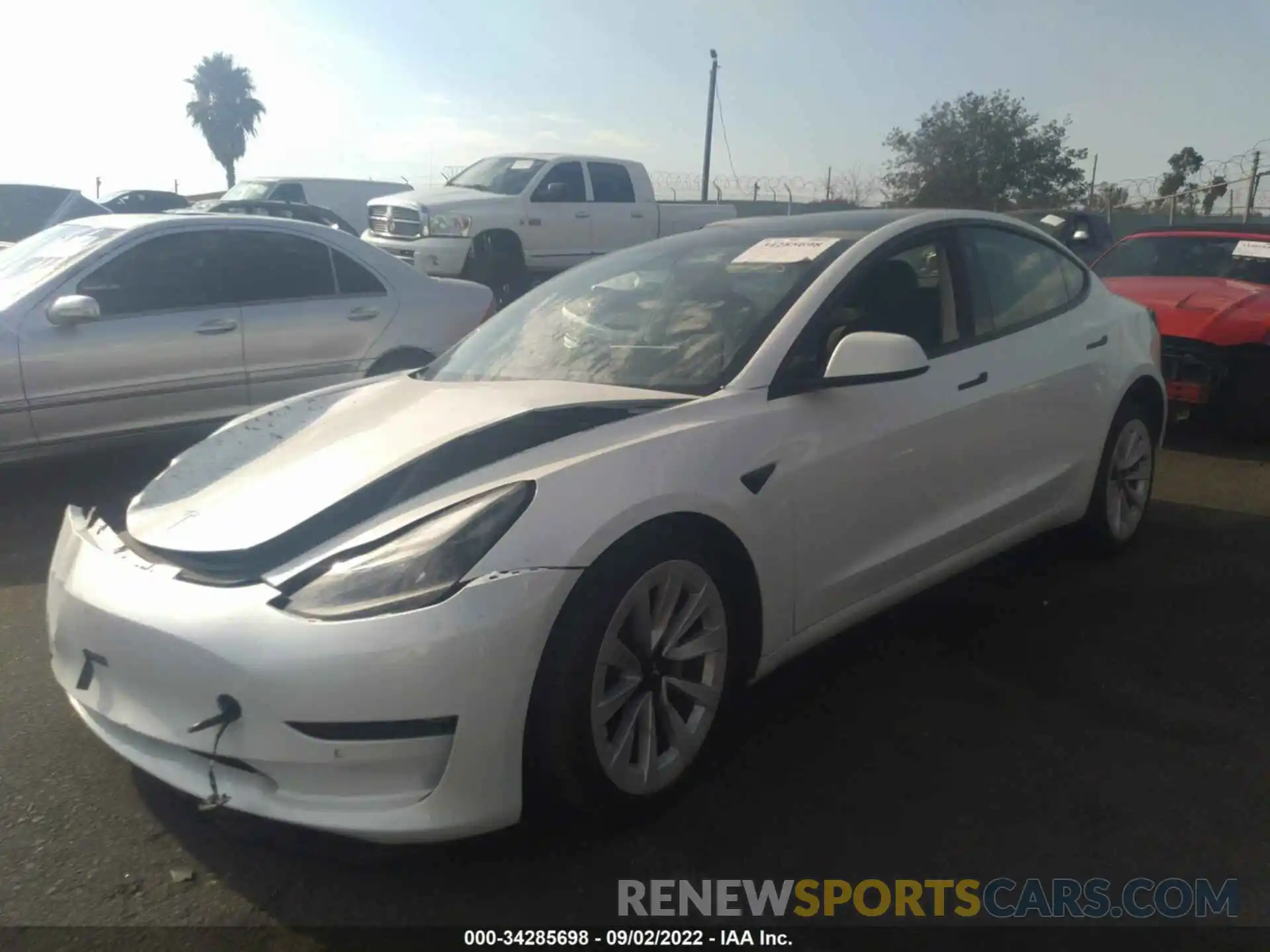 2 Photograph of a damaged car 5YJ3E1EB7MF936817 TESLA MODEL 3 2021