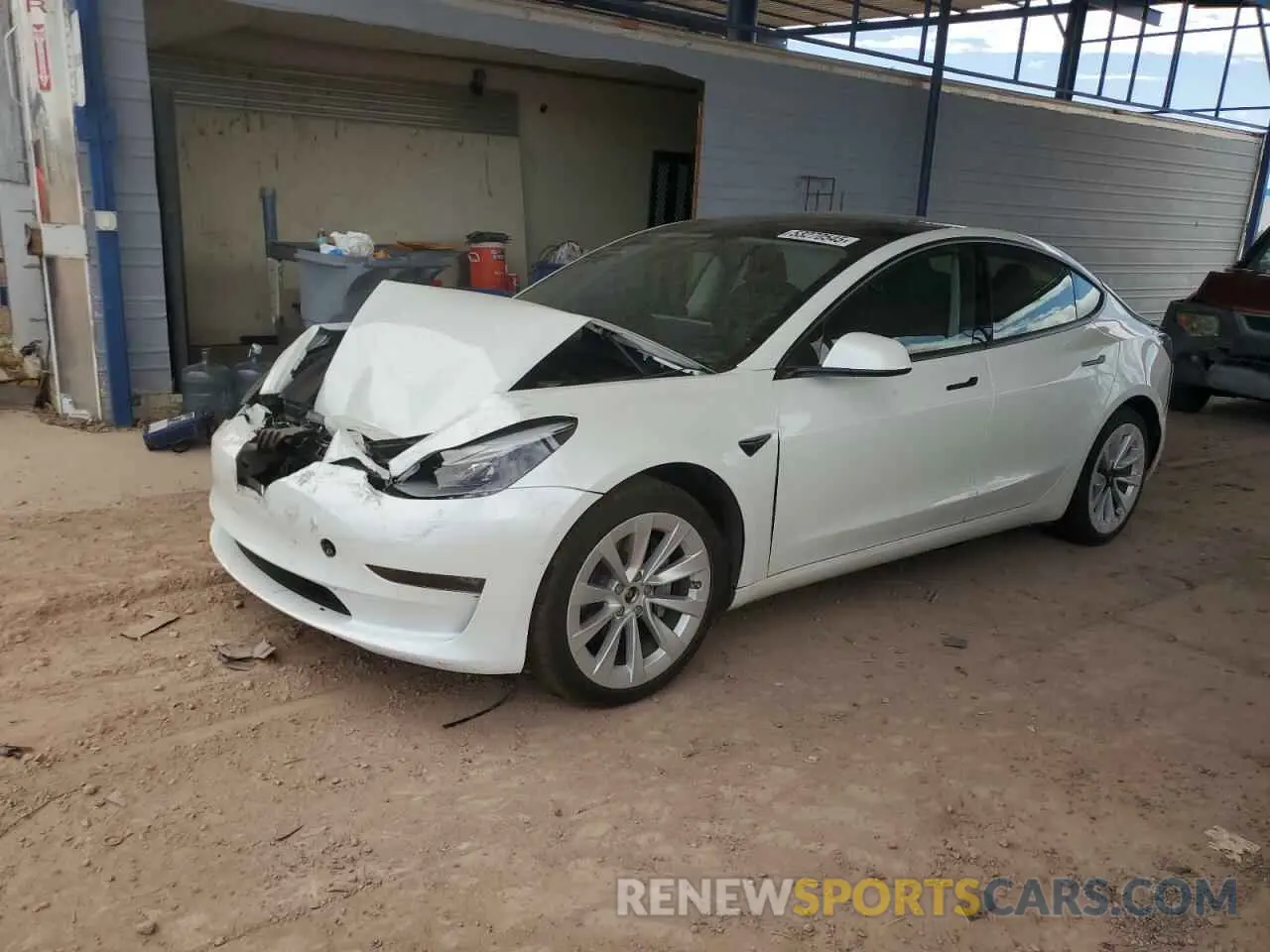 1 Photograph of a damaged car 5YJ3E1EB7MF936820 TESLA MODEL 3 2021