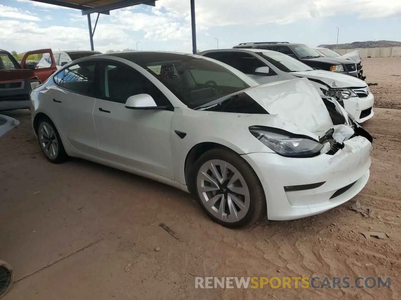 4 Photograph of a damaged car 5YJ3E1EB7MF936820 TESLA MODEL 3 2021
