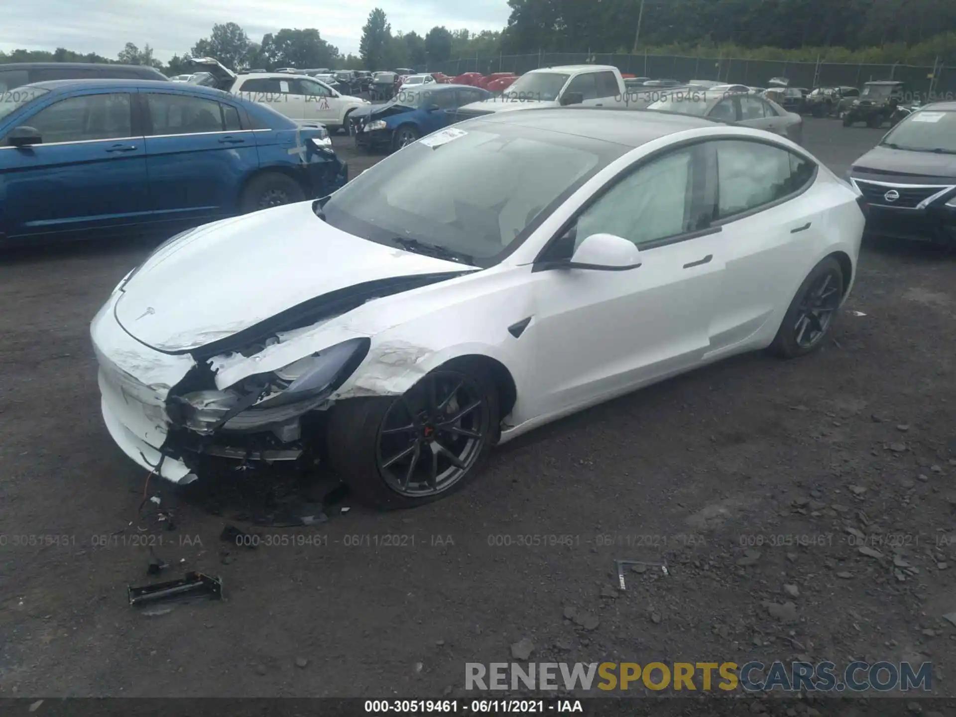 2 Photograph of a damaged car 5YJ3E1EB7MF960616 TESLA MODEL 3 2021