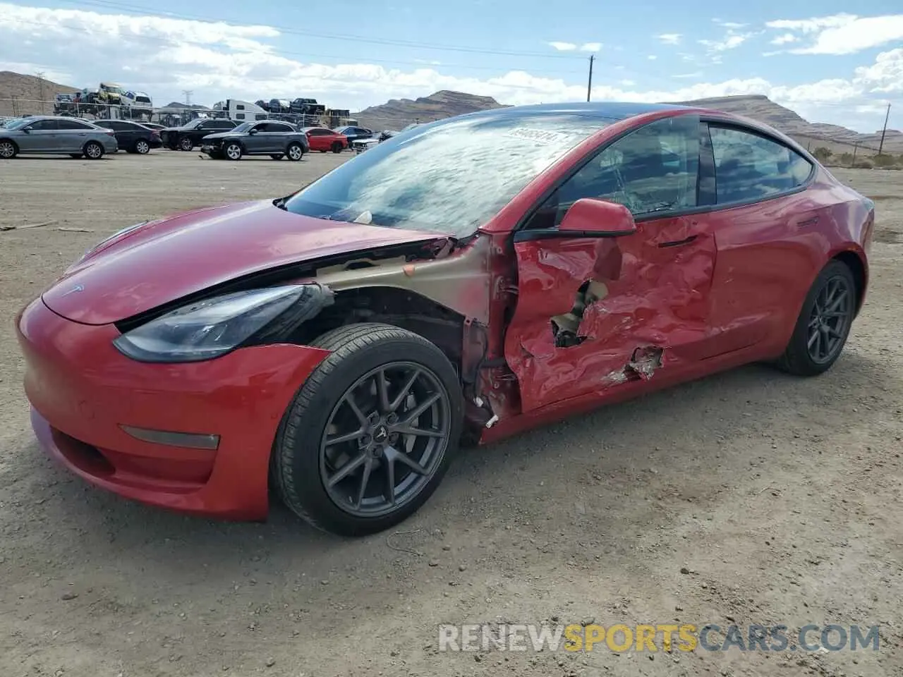 1 Photograph of a damaged car 5YJ3E1EB8MF002259 TESLA MODEL 3 2021