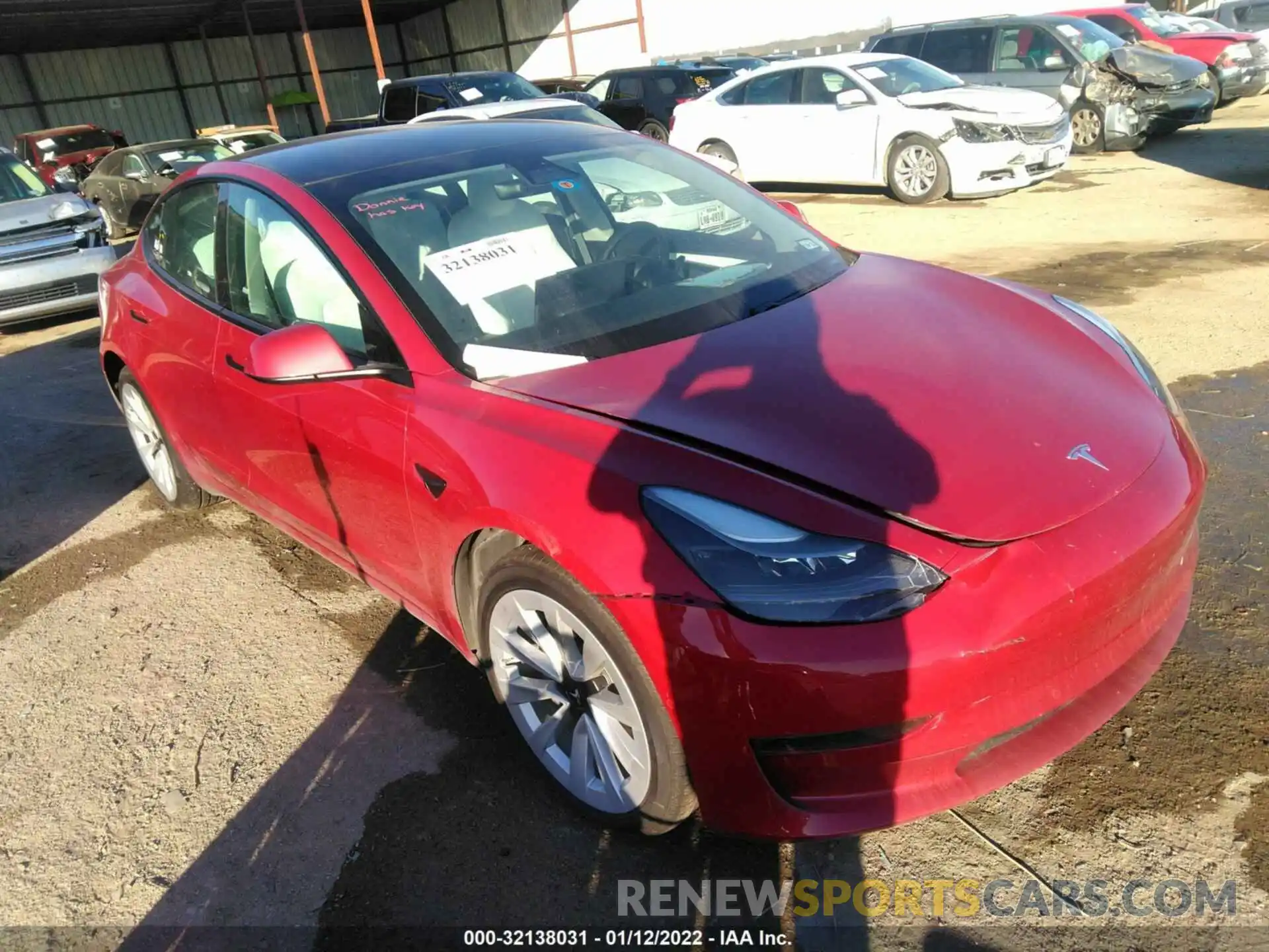 1 Photograph of a damaged car 5YJ3E1EB8MF059738 TESLA MODEL 3 2021