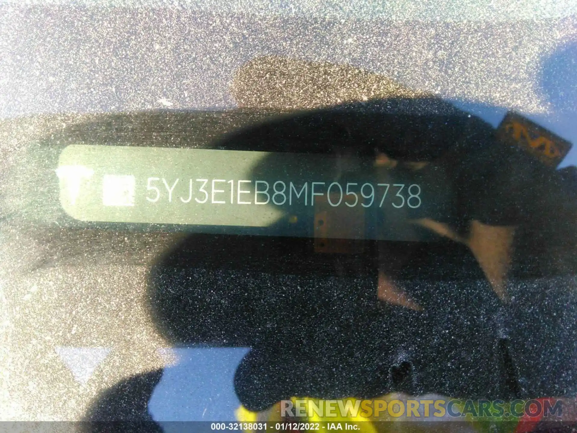 9 Photograph of a damaged car 5YJ3E1EB8MF059738 TESLA MODEL 3 2021