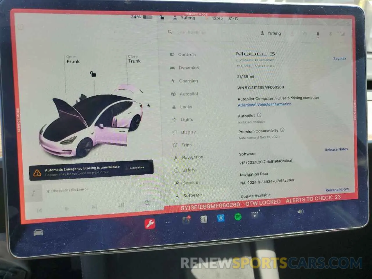 9 Photograph of a damaged car 5YJ3E1EB8MF060260 TESLA MODEL 3 2021