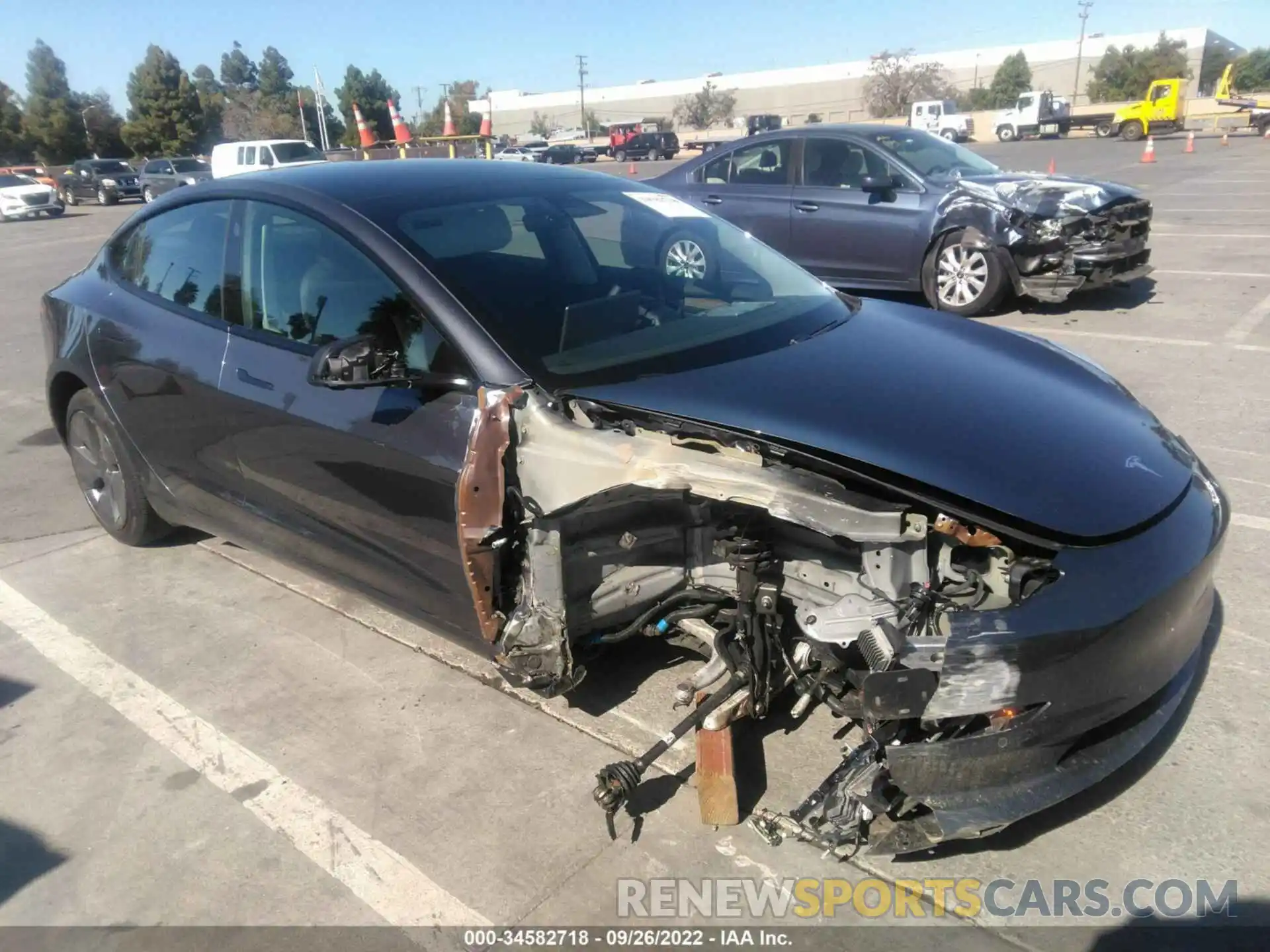 1 Photograph of a damaged car 5YJ3E1EB8MF077110 TESLA MODEL 3 2021