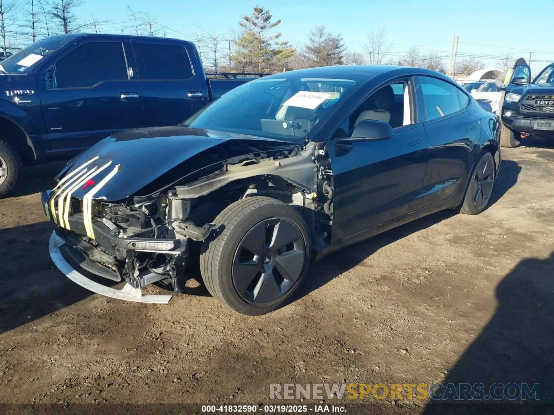 2 Photograph of a damaged car 5YJ3E1EB8MF855227 TESLA MODEL 3 2021