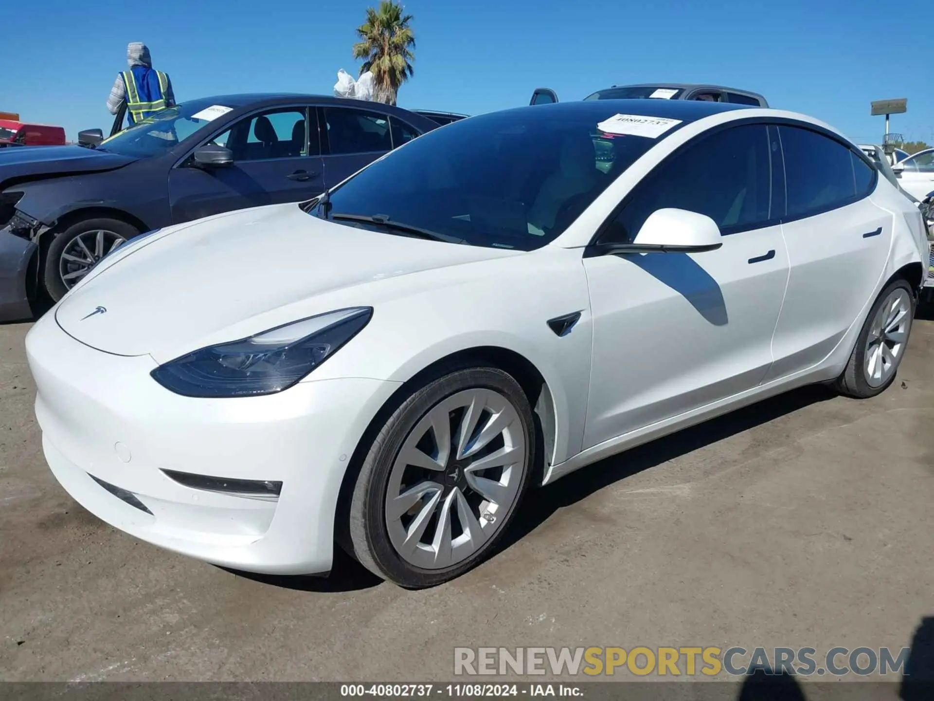 2 Photograph of a damaged car 5YJ3E1EB8MF868916 TESLA MODEL 3 2021