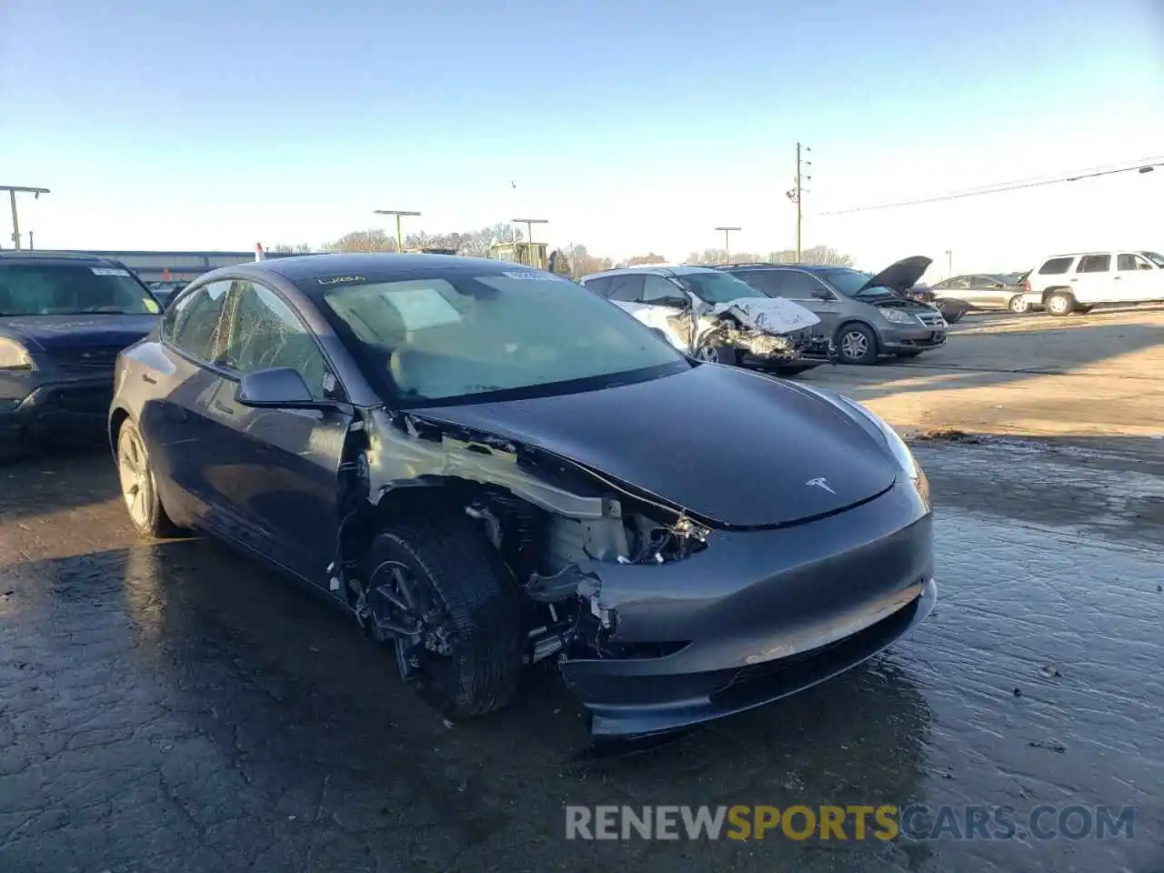 1 Photograph of a damaged car 5YJ3E1EB8MF874649 TESLA MODEL 3 2021