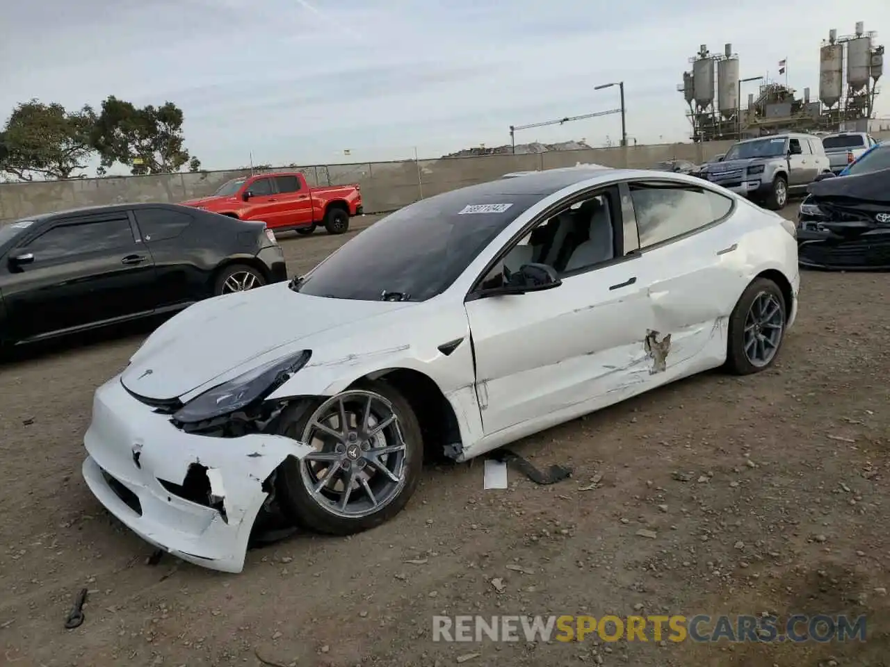 1 Photograph of a damaged car 5YJ3E1EB8MF927169 TESLA MODEL 3 2021