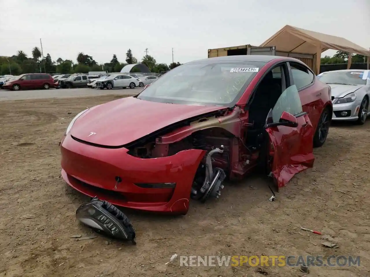 2 Photograph of a damaged car 5YJ3E1EB8MF938317 TESLA MODEL 3 2021