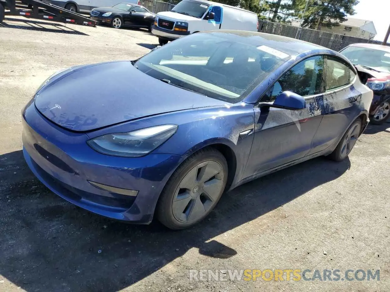 1 Photograph of a damaged car 5YJ3E1EB8MF974136 TESLA MODEL 3 2021