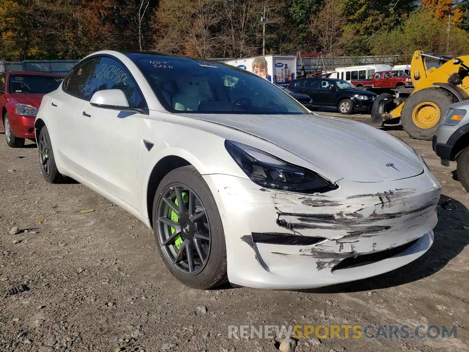 1 Photograph of a damaged car 5YJ3E1EB9MF013318 TESLA MODEL 3 2021