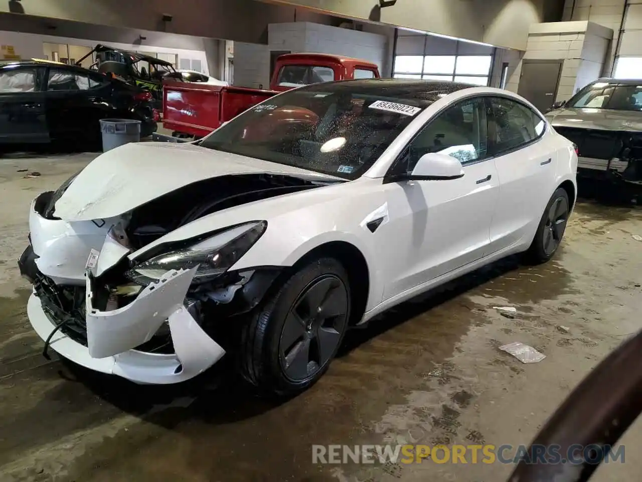 1 Photograph of a damaged car 5YJ3E1EB9MF034847 TESLA MODEL 3 2021