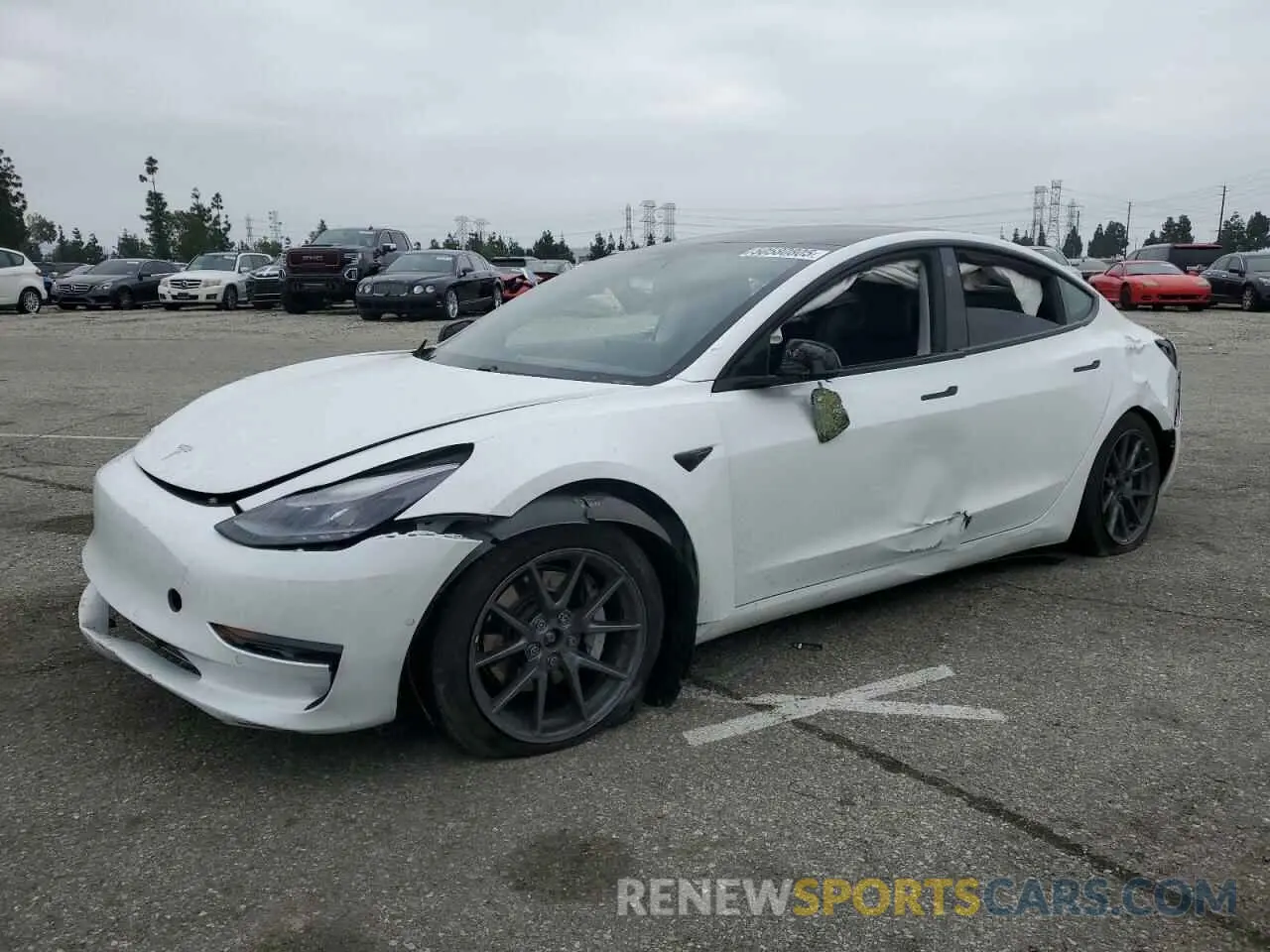 1 Photograph of a damaged car 5YJ3E1EB9MF070246 TESLA MODEL 3 2021