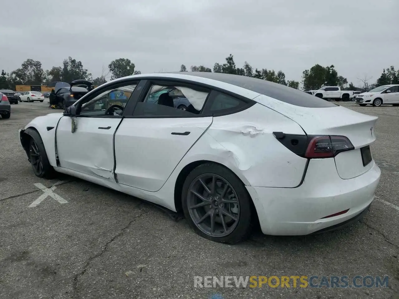 2 Photograph of a damaged car 5YJ3E1EB9MF070246 TESLA MODEL 3 2021
