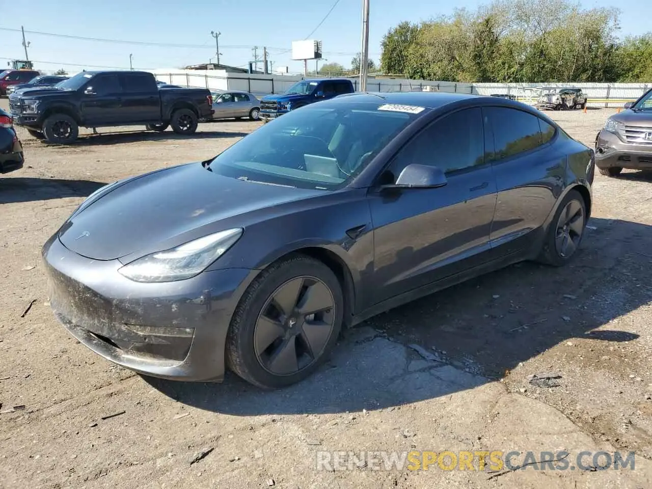 1 Photograph of a damaged car 5YJ3E1EB9MF853132 TESLA MODEL 3 2021