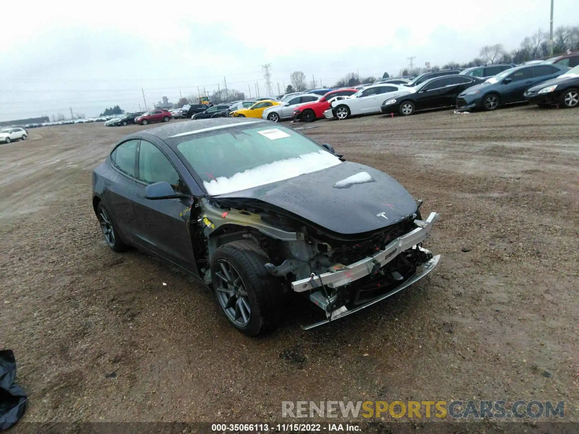 1 Photograph of a damaged car 5YJ3E1EB9MF853177 TESLA MODEL 3 2021