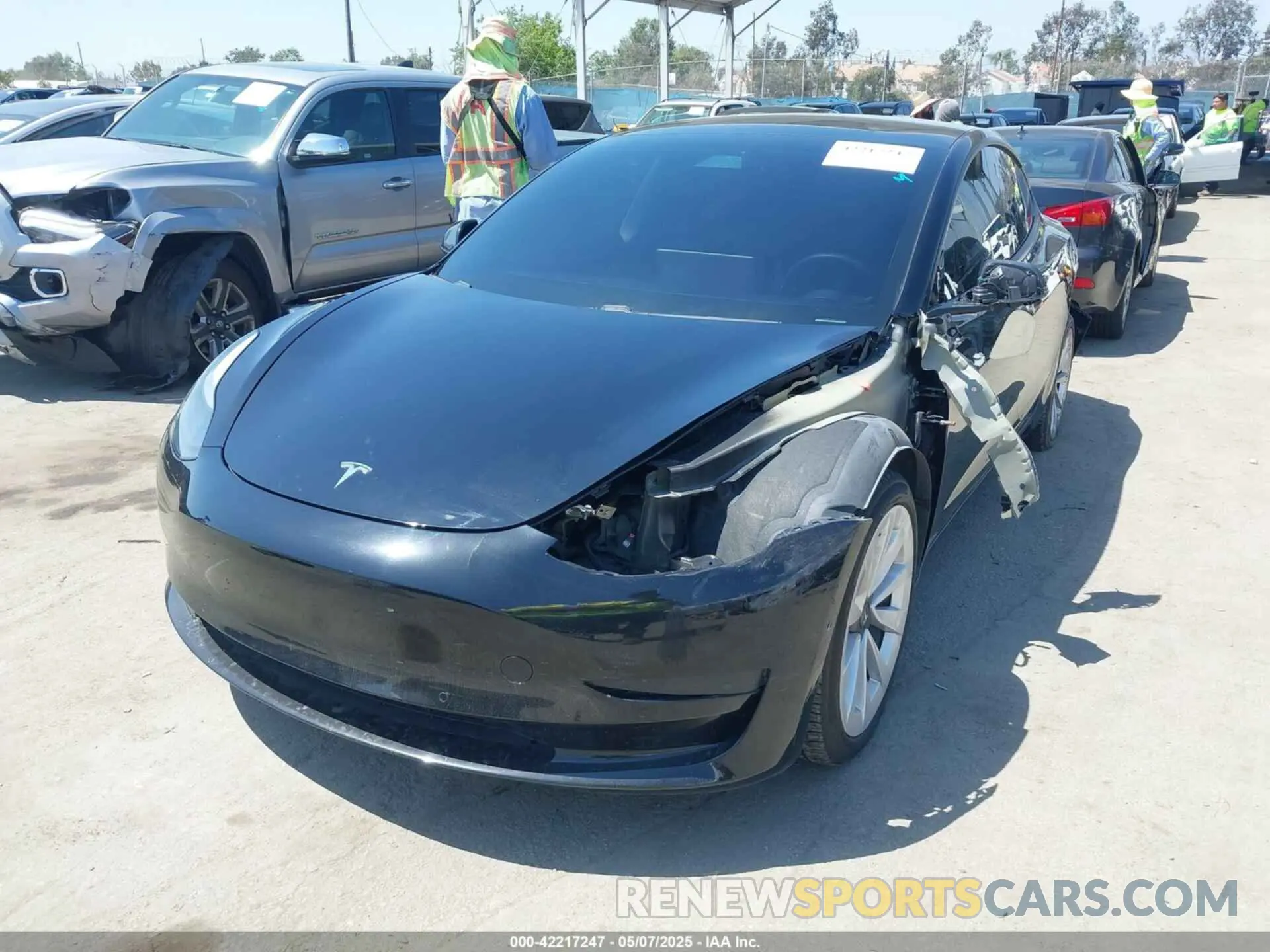 2 Photograph of a damaged car 5YJ3E1EB9MF871260 TESLA MODEL 3 2021