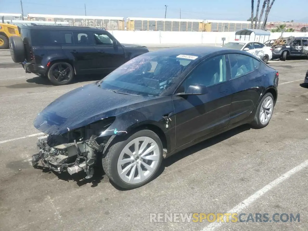 1 Photograph of a damaged car 5YJ3E1EB9MF877348 TESLA MODEL 3 2021
