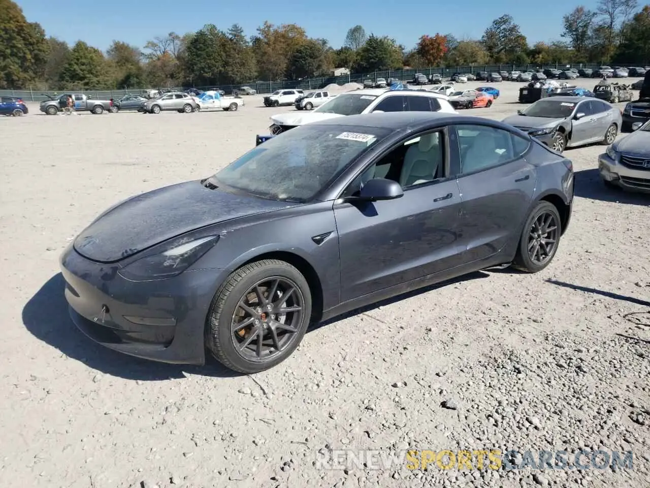 1 Photograph of a damaged car 5YJ3E1EB9MF903060 TESLA MODEL 3 2021