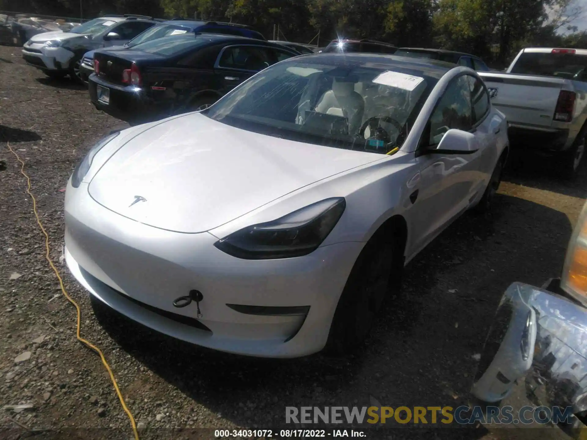 2 Photograph of a damaged car 5YJ3E1EB9MF913748 TESLA MODEL 3 2021