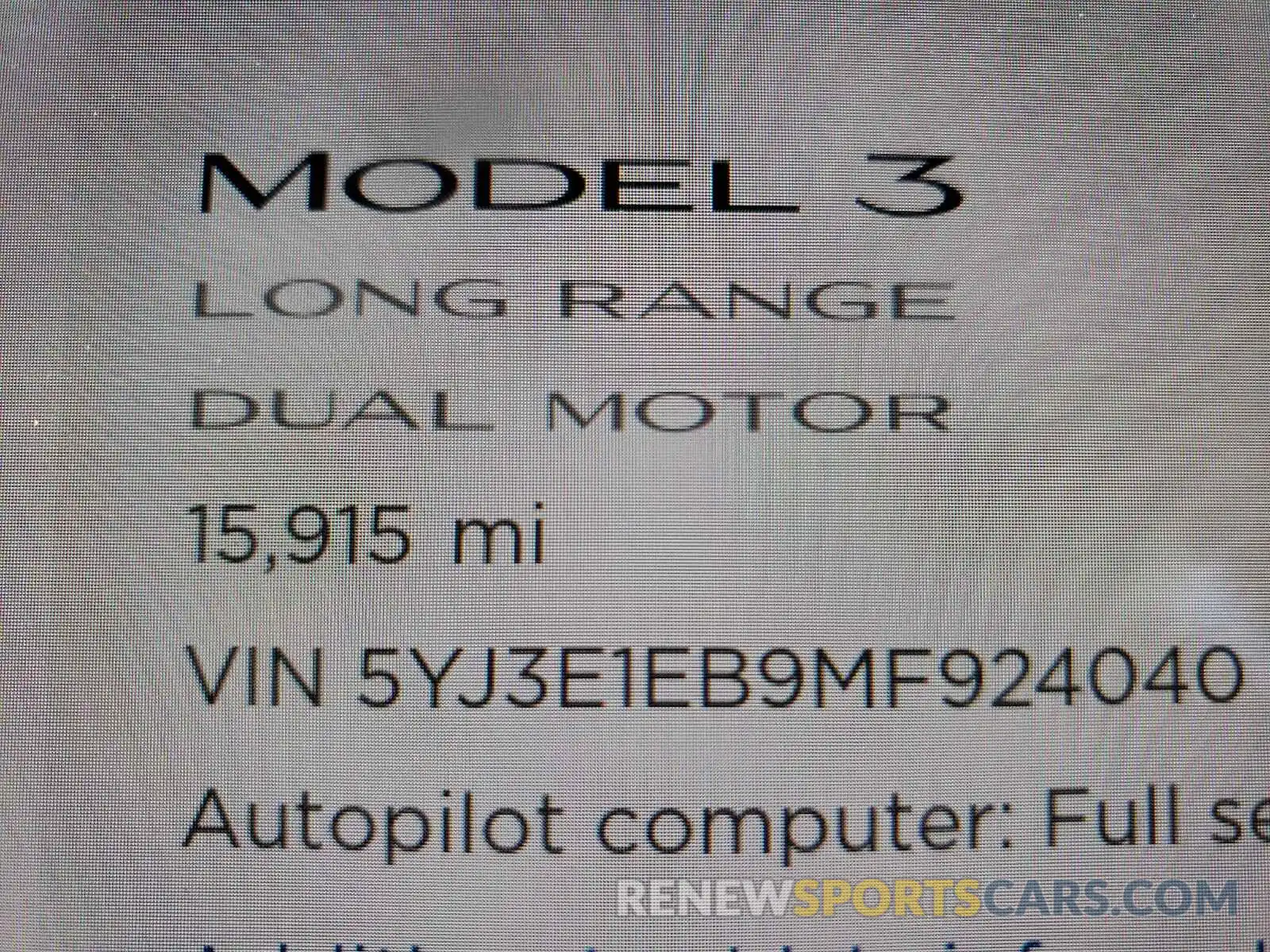 8 Photograph of a damaged car 5YJ3E1EB9MF924040 TESLA MODEL 3 2021